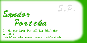 sandor porteka business card